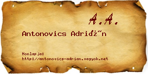 Antonovics Adrián névjegykártya